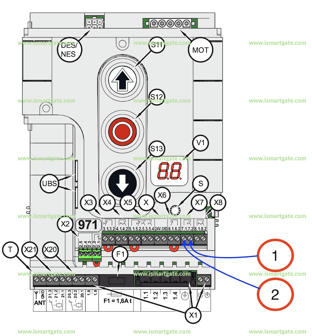 Wiring diagram for GFA TS 970